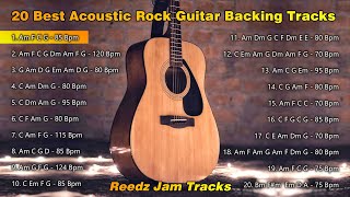 20 Acoustic Rock Guitar Backing Tracks in 1 Hour [upl. by Oigolue]