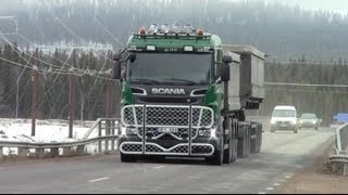 Scania R730 \8 8x44  Route 395 Kaunisvaara to Pitkäjärvi [upl. by Candida]