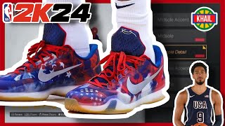 NBA 2K24  Nike Kobe X ‘USA’ Creation Tutorial NBA 2K Shoe Creator [upl. by Shamrao]