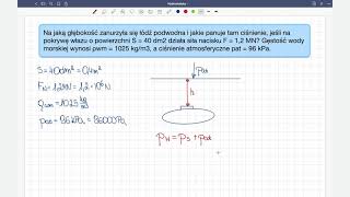 Hydrostatyka  zadanie 2 ciśnienie [upl. by Siravrat]