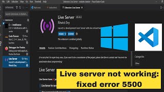 live server visual studio code not working  error port 5500  fixing the auto refreshing issue [upl. by Eirrol]