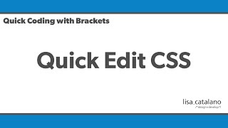 Quick Coding with Brackets  Quick Edit [upl. by Bradeord]