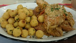 Pollo a la mostaza con papas a la provenzal [upl. by Reinke319]