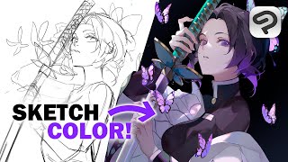 Sketch To Finished Drawing 🖋️ Full Art Process Clip Studio Paint Speedpaint [upl. by Rufina395]