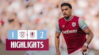 West Ham 12 Aston Villa  Premier League Highlights [upl. by Llenrrad]