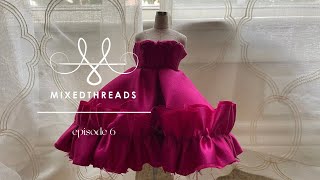 In the Making of a Pink Ruffle Dress  Doll Dress barbie barbiedolldress sewinghacks [upl. by Ecirpac]