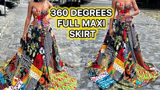 How to Cut and Sew a Full 360 Degrees Maxi Long Circle Skirt [upl. by Htnamas]