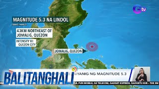 Quezon Province niyanig ng magnitude 53 na lindol  Balitanghali [upl. by Lordan]