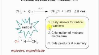 1 Radical substitution  chlorination of methane [upl. by Milson]