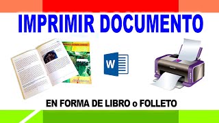 Imprimir en Forma de Libro o Folleto Word 2024 🔴 [upl. by Led]