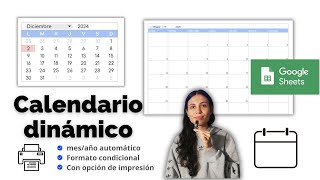 Calendario dinámico Google sheets  hojas de cálculo [upl. by Llertnov]