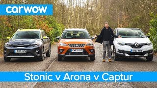 Kia Stonic vs SEAT Arona vs Renault Captur 2019  See which is the best small SUV [upl. by Patnode973]