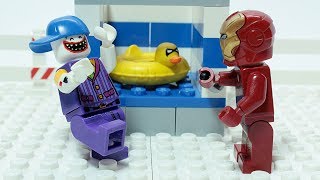 Lego Iron Man Brick Building and Matching Superheroes Objects Funny Animation [upl. by Xilef480]