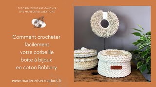 Tutoriel Crochet Débutant Comment crocheter une corbeille boîte à bijoux à fonds bois coton Bobbiny [upl. by Demeyer]