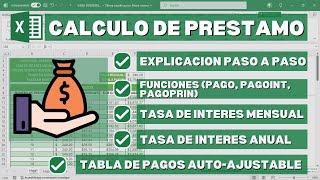 Como CALCULAR PAGO de un PRESTAMO en Excel UTILIZANDO y SIN UTILIZAR FUNC PAGO PAGOINT PAGOPRIN [upl. by Duffy]