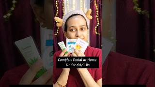 Complete Facial at home under 60 rs for both men amp women 👩‍❤️‍👨❤️ trending viralreels ytshorts [upl. by Notsua]