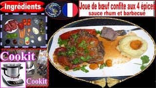 Recette COOKIT de BOSCH – Joue de bœuf confite aux 4 épices sauce rhum et barbecue [upl. by Huba]