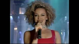 Kylie Minogue hosting Top Of The Pops in latex 1995 [upl. by Annaj]