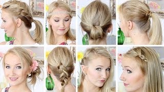 10 Frisuren in 8 Minuten  Schnell amp Einfach  Mittellanges Haar [upl. by Aivin]