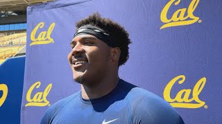 DL Nate Burrell talks on Day 8 of Cal training camp 8924 [upl. by Calondra62]