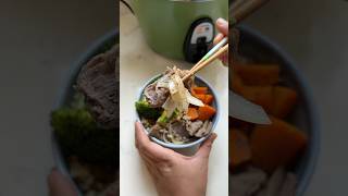 rice cooker gyudon beef bowl inspired by yoshinoya weeknightmeal japanesefood easyrecipe [upl. by Ribak]