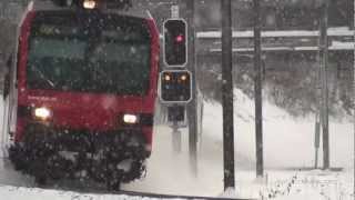 Züge im Schnee in MägenwilOthmarsingen  Trains Züge Eisenbahn [upl. by Willms395]