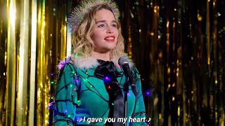 quotLast Christmasquot I gave you my heart WITH Lyrics  From The Movie Last Christmas By Emilia Clarke [upl. by Roze277]