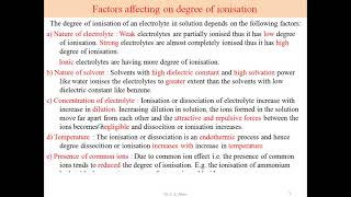 electrolytenonelectrolytefactors affecting ionizationionization constant of CH101Chapt3Part1 [upl. by Leanatan]