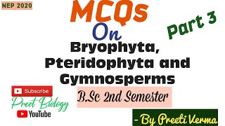 MCQs on Bryophytes Pteridophytes and Gymnosperms Part 3 ll BSc 2nd Semester Botany [upl. by Jaquiss263]