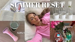 SUMMER RESET ROUTINE 🍉 deep cleaning working out reading amp grocery shopping [upl. by Asik]