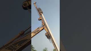 Wow excavator process hang hammer piling good idea youtubeshorts excavator youtube shorts short [upl. by Notlad]