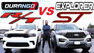 2023 Dodge Durango RT VS 2023 Ford Explorer ST Which Is Best [upl. by Ecinnahs]