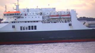 Dublin Viking Norfolkline Freight Ferry Birkenhead Wirral England 1st January 2010 [upl. by Ahsirek]