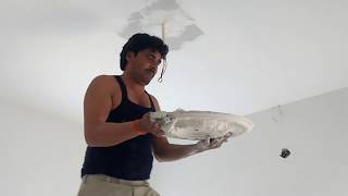 How to stick design flower to POP gypsum false ceiling [upl. by Rhynd]