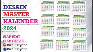 Desain template master kalender 2024 gratis download [upl. by Notsur]