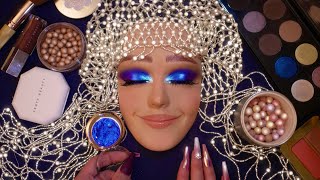 ASMR Rich Blue Glam Makeup Application on Mannequin [upl. by Amorita884]