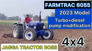 Farmtrac 6055 4x4 simple To Turbo power Diesel pump modify modifications [upl. by Lovett862]