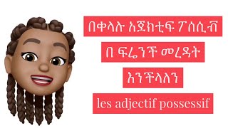 እንዴት በቀላሉ አጀክቲፍ ፖሰሲቭ በ ፍሬንች መረዳት እንችላለንles adjectif possessif [upl. by Sorgalim]