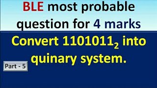 Convert quinary number into binary number system class8 BLE [upl. by Sackey739]