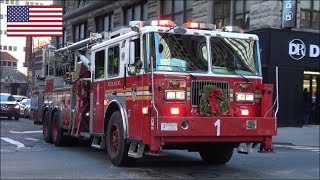 FDNY fire trucks responding compilation  horn siren and lights [upl. by Atneciv229]