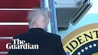 Donald Trumps hair blown apart by the wind [upl. by Forkey]