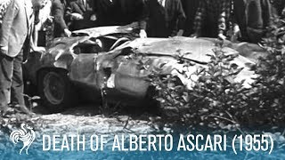 Death Of Alberto Ascari on The Monza Eni Circuit 1955  British Pathé [upl. by Scheck]