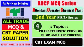 AOCP MCQ ITI CBT MCQ Characteristic curve of pump MCQ Attendant Operator Chemical Plant MCQ [upl. by Hellah]