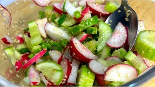 💥 Salad for weight loss Cucumberradish and sesame Delicious hearty and healthy SALAD salad recipes [upl. by Aney]