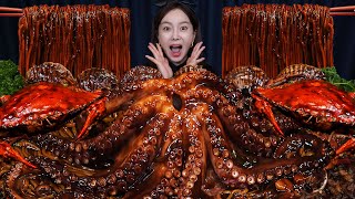 통문어 🐙 짜장 소스 가득 해물찜 먹방 레시피 ft수산시장 Giant Octopus Jjajang Seafood Boil Recipe Mukbang ASMR Ssoyoung [upl. by Nnylsoj44]