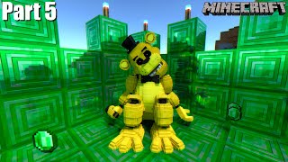 Minecraft Bedrock FNAF Survival  Generating Infinite Emeralds With Golden Freddy Part 5 [upl. by Sorips]