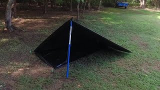 Plow Point Shelter from 3 mil Plastic Drop Cloth How I made it at the end of the video [upl. by Enyala]