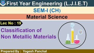 Lec19 Classification of Non Metallic Materials Material Science  First Year Engineering [upl. by Rihat]