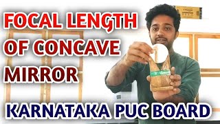 TO FIND FOCAL LENGTH OF CONCAVE MIRROR  PUC PHYSICS PRACTICAL EXPERIMENTS IN KANNADA [upl. by Atteve]