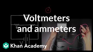 Voltmeters and Ammeters  Circuits  Physics  Khan Academy [upl. by Karla633]